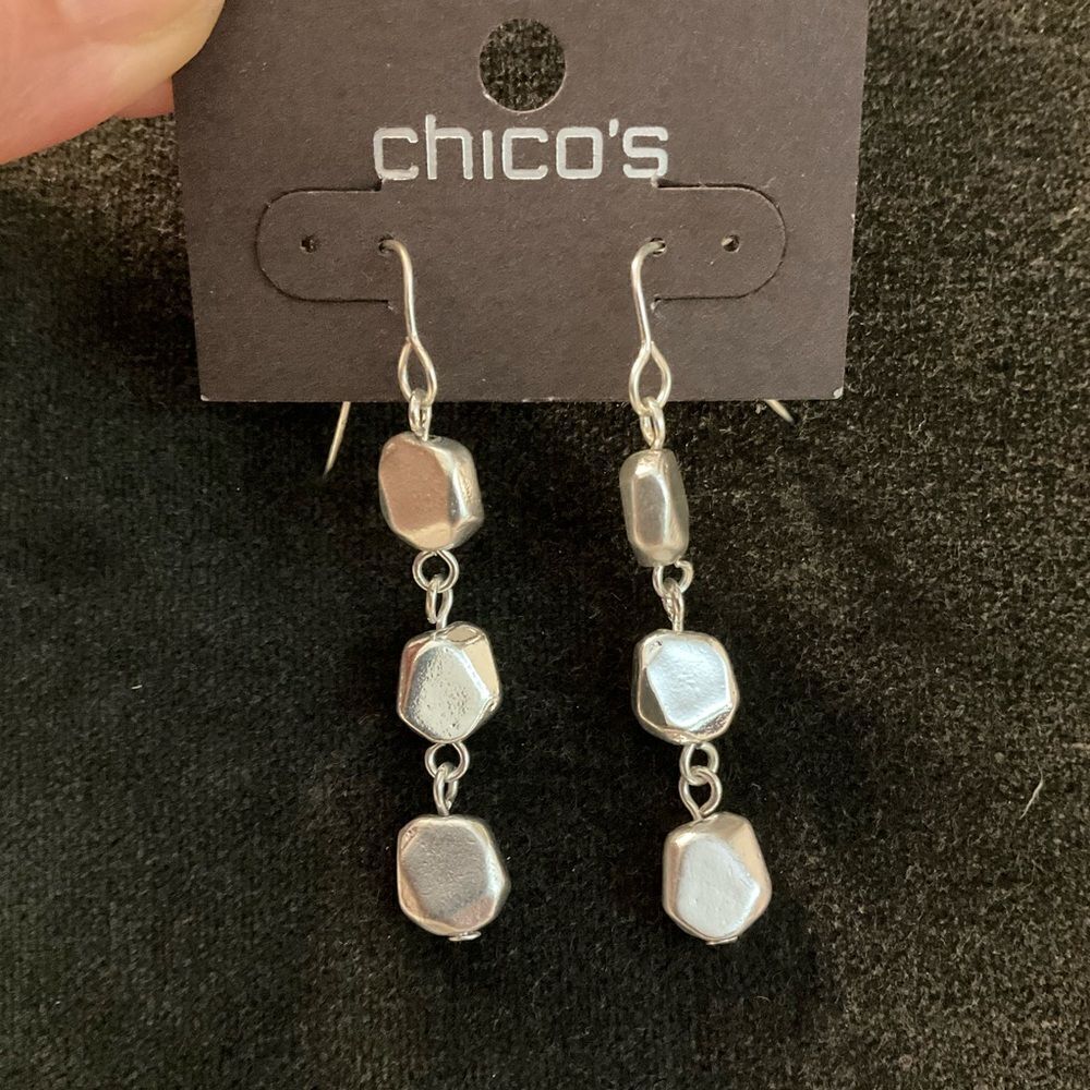 0098-Chico's Silver Dangle Earrings